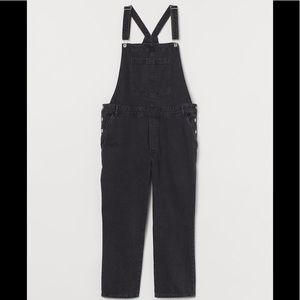 H&M Faded Black Denim Overalls NWT